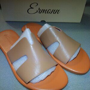 NIB Ermonn Womens faux leather beach sandals QTY- 4 @size 9.5, 1 @ Size 5.5